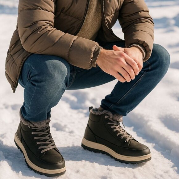 Weatherproof 11  Winter Boots Mens Logjam Shearling Lace-up Outdoor Snow Shoes - Picture 1 of 16